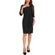 thumbnail image 2 of Vestidos de trabajo casuales INSPIRE CHIC para oficina de media manga para mujer, vestido midi XS negro, 2 of 5