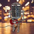 thumbnail image 1 of Vintage Microphone Robot Table Lamp Home Desk Decoration FAN20240644（Red）, 1 of 2