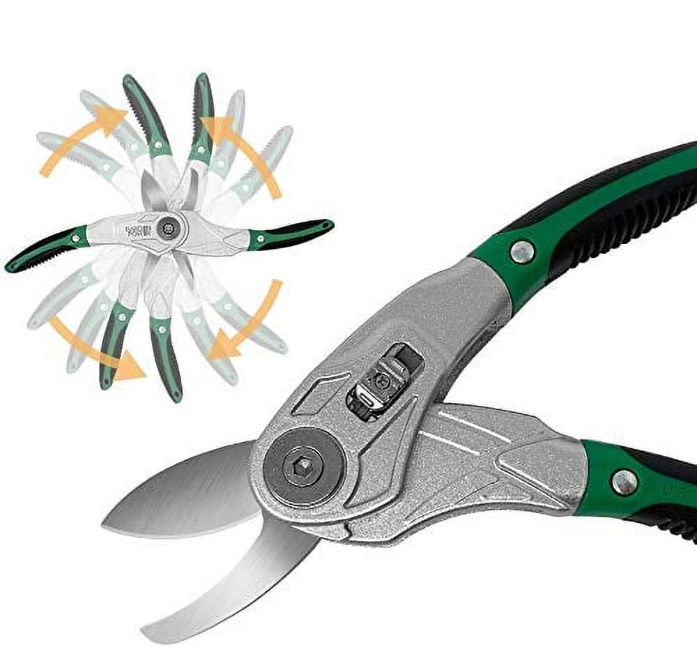 Garden Power Hand Pruner & Shears 2 in 1 Multi-Cutter, Unique Locking Design Allows Switching Between Pruner and Shear Snipping Function. 1/2 Inch Cutting Capacity. Clippers for Garden Hedge & Sh - image 2 of 3