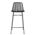 thumbnail image 6 of Bloomingville Chic Rattan Bar Stool with Metal Frame, Black, 6 of 7