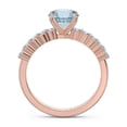 thumbnail image 4 of Diamond-Capitals 2.25 Carat Stunning Round Cut Aquamarine Gemstone Proposal Ring for Ladies Solid 18K Rose Gold Size 7.5, 4 of 7