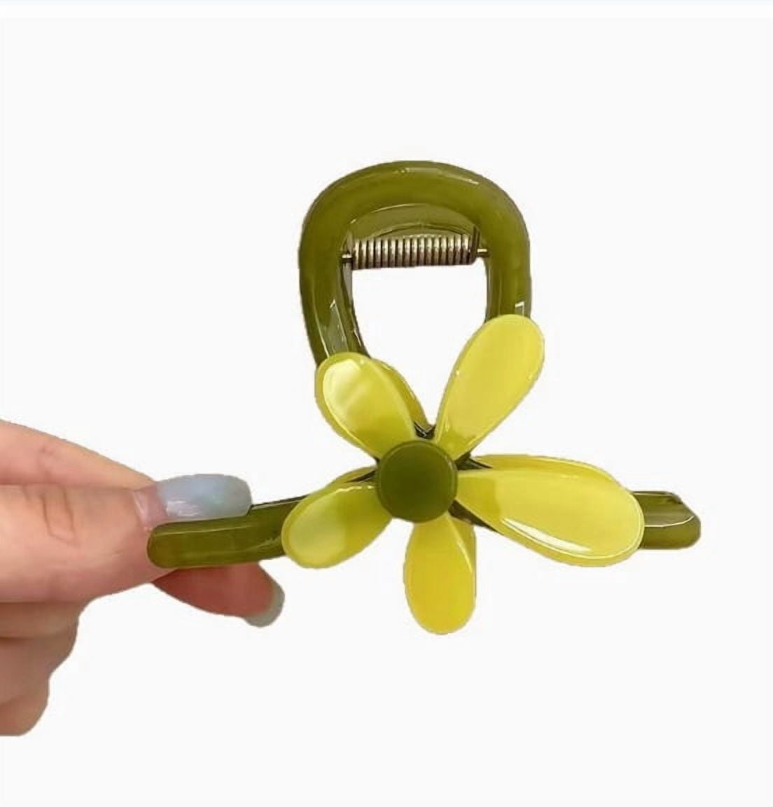 3-Pack Medium Sunflower-Shaped Shark Clips for Thick Hair - Elegant and Versatile Hair Accessories