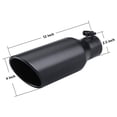 thumbnail image 2 of 2.5 Inch Inlet Exhaust Tip 2.5" x 4" x 12" Black Exhaust Tailpipe With Blot-On Design, Universal for Car, 2 of 4