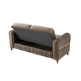 thumbnail image 5 of Velvet Upholstered, Square Arms - Seamlessly Turns to Bed - For Daily Use in Living - Gold Detailing for Sophistication, 5 of 6