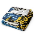 thumbnail image 3 of DouZhe Ultra-Soft Micro Fleece Lightweight Flannel Bed Blanket, Abstract Ocean View Print Cozy Warm Throw Blankets, 60"x50", 3 of 6