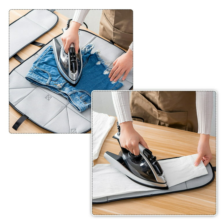 JINGT Portable Foldable Ironing Pad Mat 20x25 Inches Grey Heat Resistant Mat