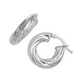 thumbnail image 3 of JewelStop 14k White Gold Twisted Round Hoop Earrings - 5x18mm, 2.6gr., 3 of 5