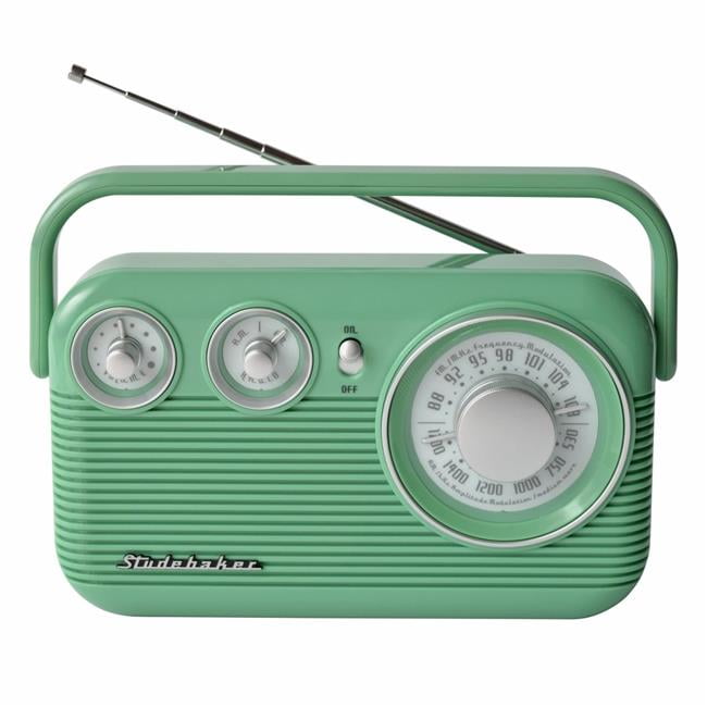 OCI SB2003TE Studebaker SBTE Portable AM& FM Classic Retro Radio, Teal