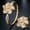 Yellow Gold Plated, variant on Stunning White Gold Heart CZ Flower Cuff Bangle Ring Bridal Costume Jewelry Sets