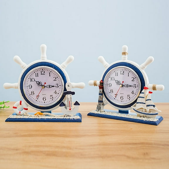 FRCOLOR  Nautical Desk Clock Navigation Table Decoration Desktop