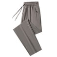 thumbnail image 3 of Men's Casual Pants Men's Fashionable Elastic Loose Pants Casual Ice Silk Elastic Straight Leg Jogging Sports Khaki 5XL, 3 of 5