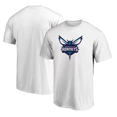 Men s White Charlotte Hornets Logo T-Shirt
