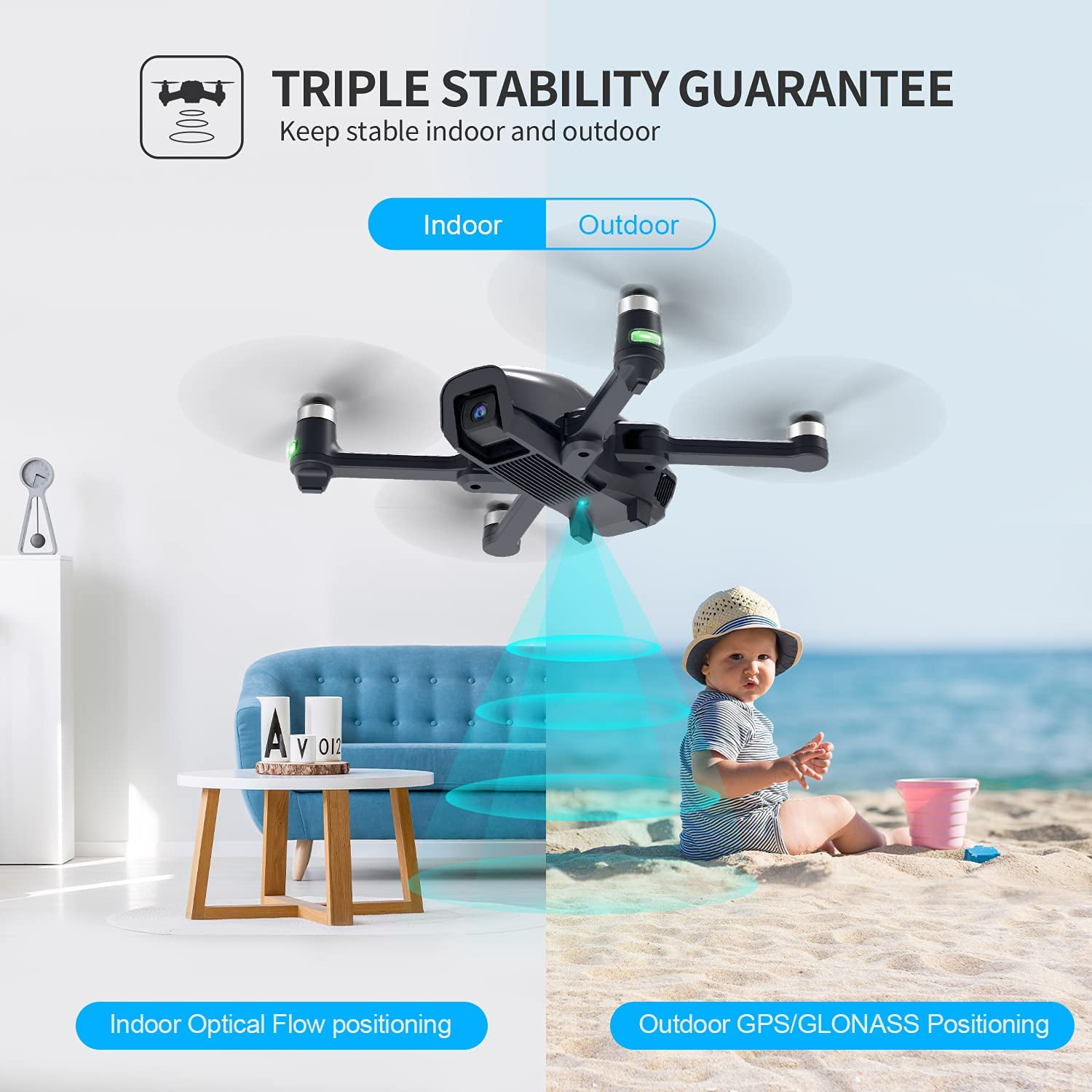 Holy Stone HS710 Drone for Adults with 4K Camera Foldable GPS RC Quadcopter with 2 Batteries 50 Min Flight Time Gifts Toys for Outdoor Play