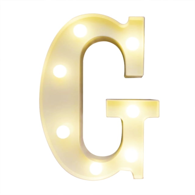 Amdohai Alphabet LEDs Light Standing Letters Sign with Bulbs Night Lamp Warm White Constant Bright Light Effect 2 * AA Cell Operated IP54 Water Resistance for Birthday Christmas Wedding Home Party Bar