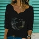 thumbnail image 1 of Pntutb moda mujer diamante bordado encaje cuello manga larga pulóver blusa tops Pntutb Pntutb-6326, 1 of 4