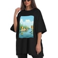 thumbnail image 4 of Plus Size Shirt for Women Black Tops for Women Short Sleeves Shirt for Women Duck T Shirt Crewneck Shirt for Women XL, 4 of 5