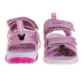 thumbnail image 4 of Disney Minnie Mouse Double Hook & Loop Toddler Girl Sandals with Three White Lights - Pink, 6, 4 of 7