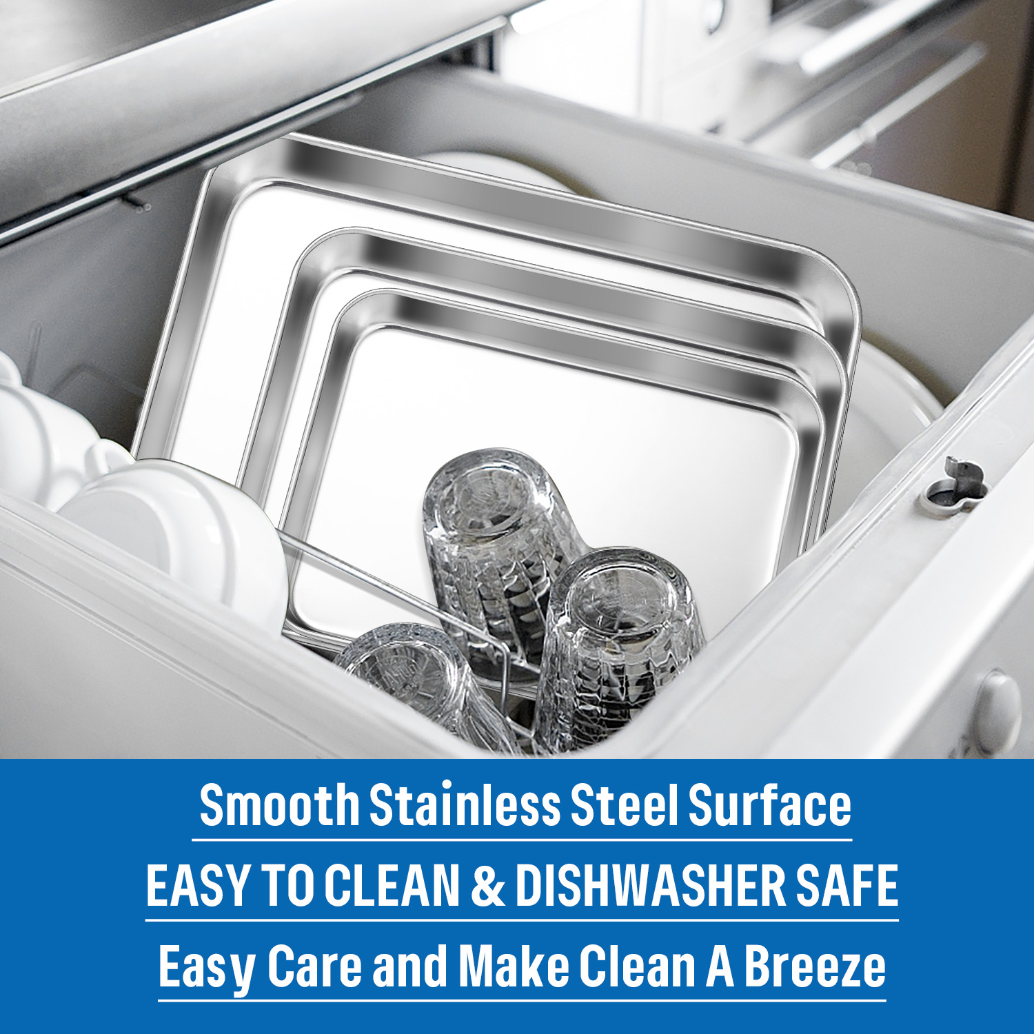 Vesteel 4-Piece Stainless Steel Baking Sheet Set photo 4