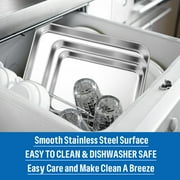 Vesteel Baking Sheet Set of 4 (16/12/10.5/9 inch), Stainless Steel Baking Pan Tray Cookie Sheet, Healthy& Dishwasher Safe