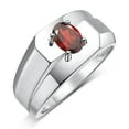 thumbnail image 6 of RYLOS Men's Rings 14K White Gold Ring Classic Solitaire 7X5MM Oval Shape Gemstone Designer Band Garnet January Birthstone Rings For Men Size 10, 6 of 7