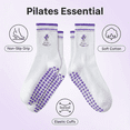 thumbnail image 3 of Socks with Grips for Women, Yoga Sock Cute Cotton Grippy Socks for Barre Workout Non Slip 5-10in Purple, 3 of 6