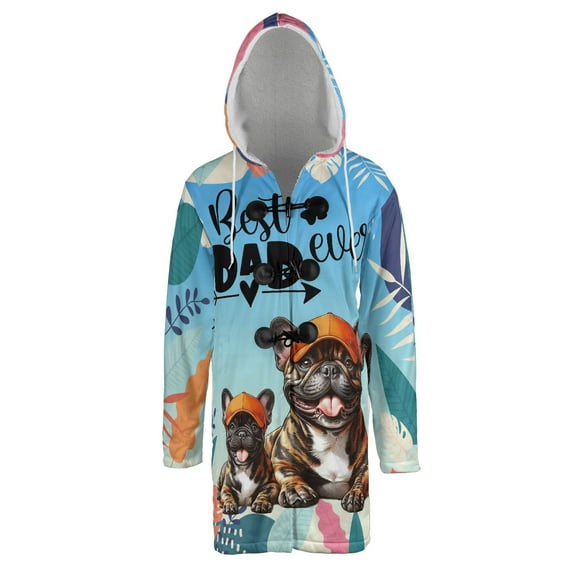 Best French Bulldog Dad Ever Happy Father's Day All Over Print 3D Hooded Duffle Toggle Coat Dog Lover Gifts - 02006