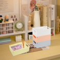 thumbnail image 3 of Mini Foldable Desk Crates Storage Box ,4 Pack Plastic Colour Desktop Folding Storage Crates, 3 of 4