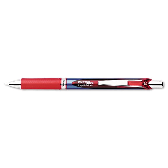 Pentel BLN75B EnerGel RTX Retractable Roller Ball Gel Pen, Red Ink, .5mm, Fine