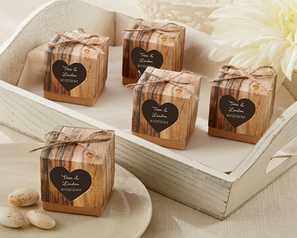 Rustic Vintage Shabby Chic Wedding Favour Boxes With Matching Tags 