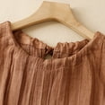 thumbnail image 5 of MNCEKFOD Athletic Tank Tops For Women Trendy Solid Color Pleated Tencel Mini Vest Retro Linen Style Loose Sleeveless Daily Tops Womens T Shirts Coffee L, 5 of 9