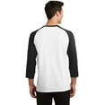 thumbnail image 2 of Port & Company Core Blend 3/4 Sleeve Raglan Tee-3XL (White/ Jet Black), 2 of 6