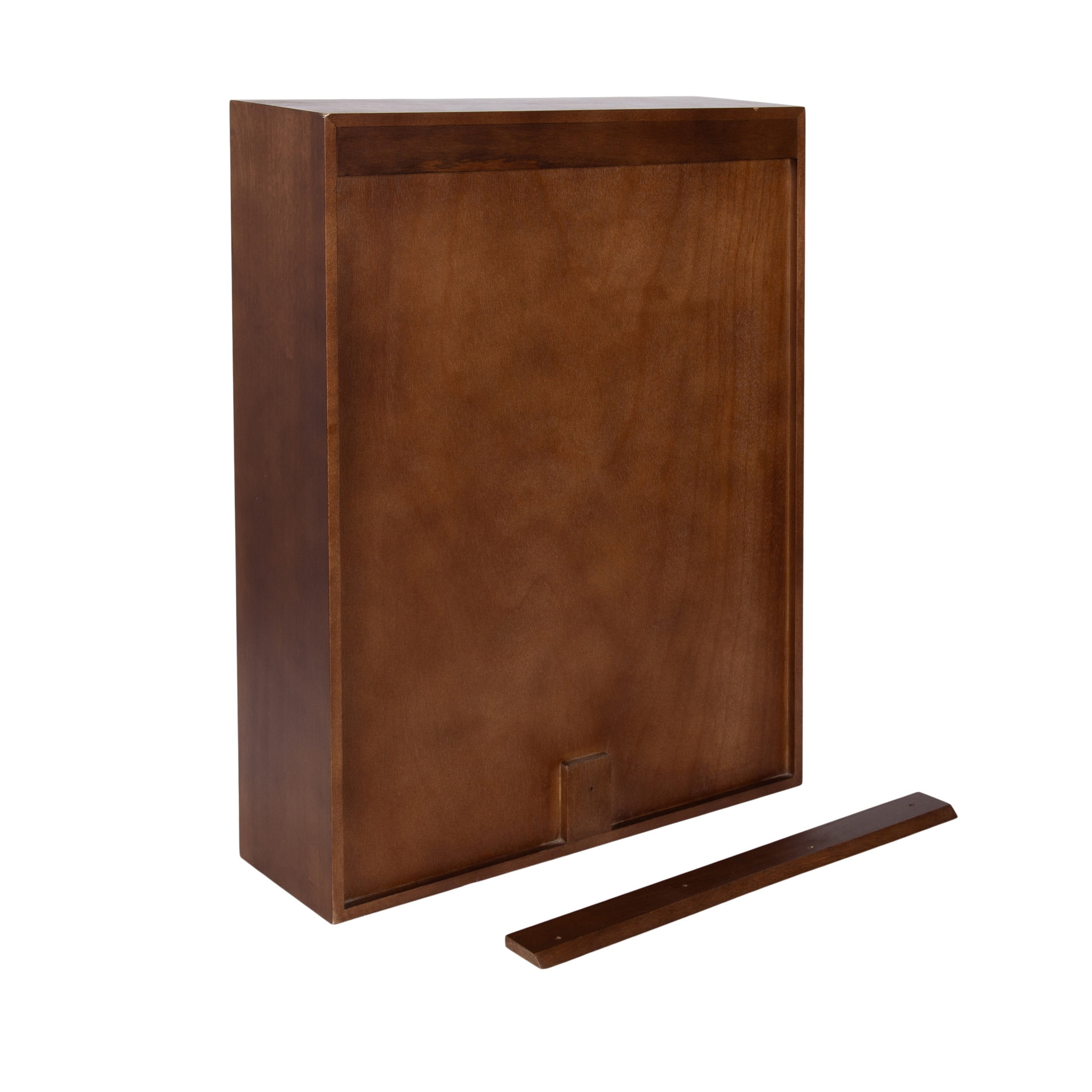 Kate and Laurel McCutcheon Modern Two-Door Floating Bathroom Cabinet, 22 x 7 x 28, Walnut Brown, Decorative Mango Wood Over the Toilet Storage Cabinet for Living Room or Entryway Decor