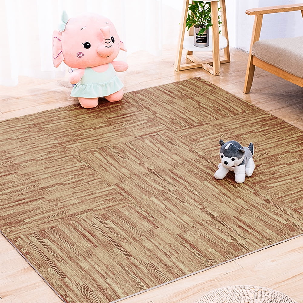 YYAO 24 Pieces Waterproof EVA Foam Interlocking Floor Mats for Home 96 Square Feet Wood Grain Walmart