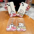 thumbnail image 2 of Cartoon Cute Couples Puppy Dog Playing Doll Machine Soft Phone Case Compatible with iPhone Case (C-Female,iPhone 15), 2 of 6