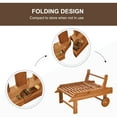 thumbnail image 5 of Outsunny Outdoor Folding Chaise Lounge Chair Recliner with Wheels, Acacia Wood Frame - Teak Color, 5 of 9