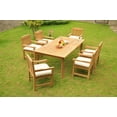 thumbnail image 4 of Teak Dining Set: 6 Seater 7 Pc: 117" Double Extensions Rectangle Dining Table & 6 Devon Arm/Captain Chairs Outdoor Patio Grade-A Teak Wood WholesaleTeak #WMDSDVt, 4 of 6