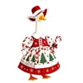 thumbnail image 2 of Qjidjing Porch Christmas Goose Outfits with Bells, for 23 inch Goose Statue, Outdoor Yard Lawn Garden Patio Christmas Holiday Decor, Red-3, 2 of 7