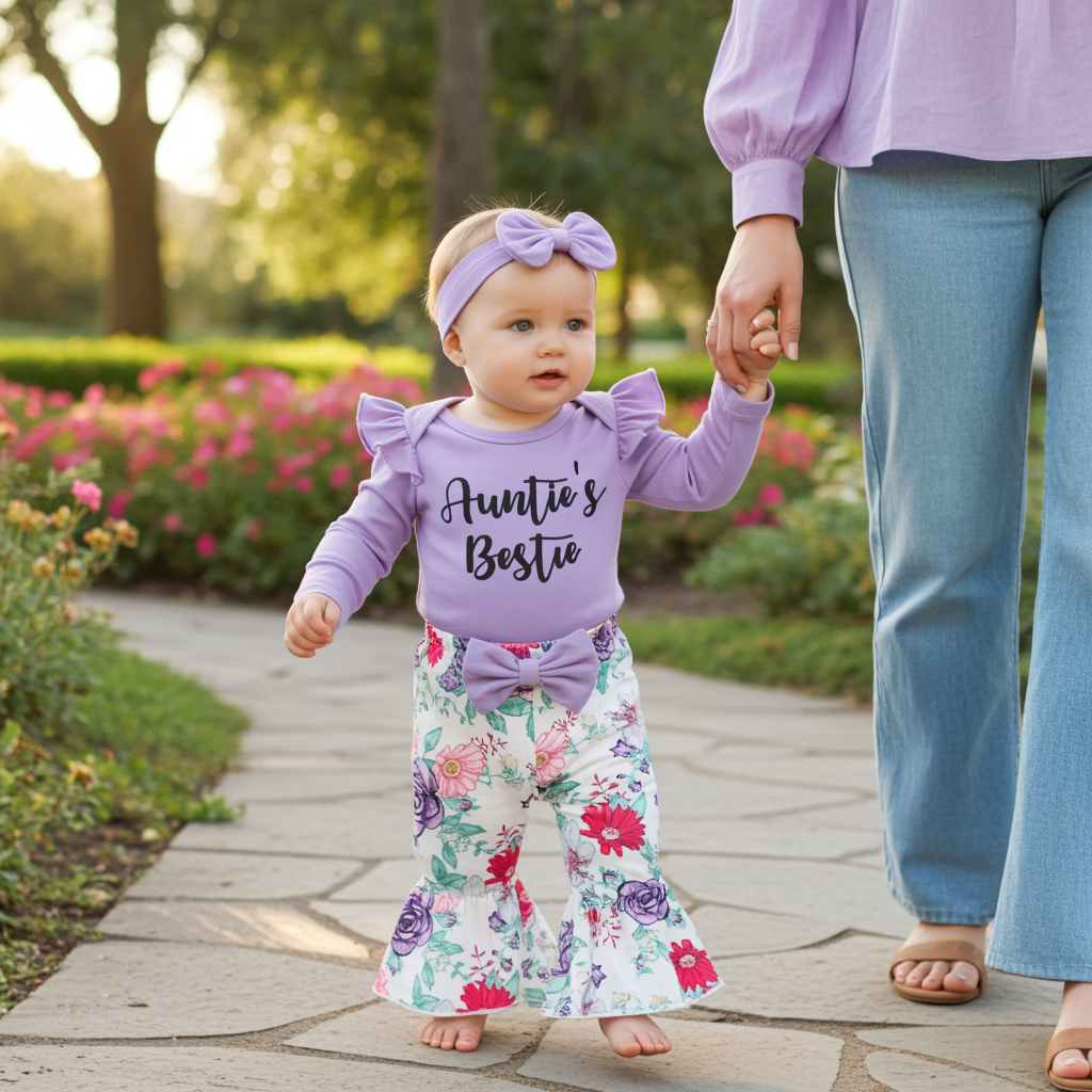 PatPat Baby Girl Outfit Set 3-Piece photo 3