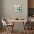 thumbnail image 5 of ZHONGYUTONG Teal Dandelion Canvas Wall Art Grey White Flower Pictures Print Rustic Neutral Floral Painting for Bathroom Decor Framed (24.00" x 24.00"), 5 of 5