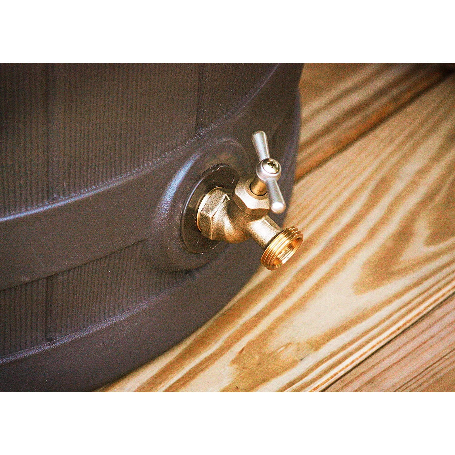 Good Ideas Rain Wizard 50-Gallon Rain Barrel with Diverter Kit - Oak