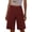 Wine, variant on Zpzdpjkx Women's High Waist Stretch Bermuda Shorts, Casual Solid Twill Knee-Length Shorts with Pockets