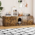thumbnail image 1 of YODOLLA Double Litter Box Enclosure for 2 Cats with Storage, Brown, 1 of 10