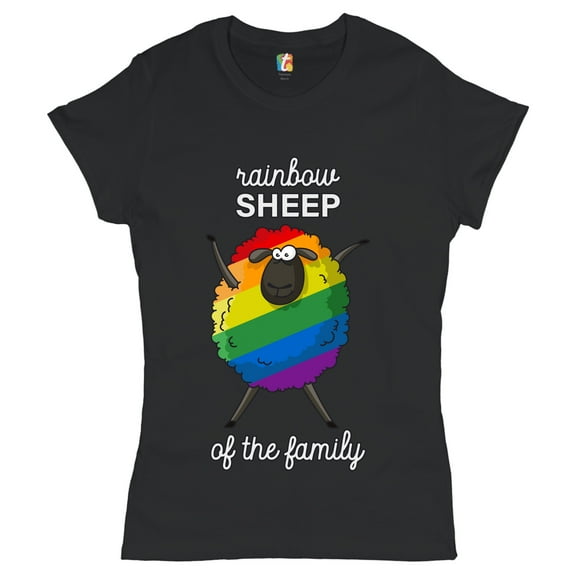 Tee Hunt Rainbow Sheep of The Family T-Shirt Gay Pride LGBT Support Funny Women's T-Shirt Tee
