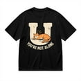 thumbnail image 2 of Vintage T Shirt, You're Not Alone, Orange Cat Print 4,Cotton T-Shirt for Men, 23328556,Black, XXL, 2 of 9