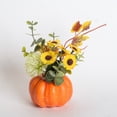 thumbnail image 2 of Artificial Pumpkin Tabletop Centerpiece, Fall Mini Pumpkin Arrangement with Sunflower Maple Leaves Berry, Harvest Faux Pumpkin Desktop Decor, Farmhouse Thanksgiving Small Artificial Pumpkin Bouquet, 2 of 5