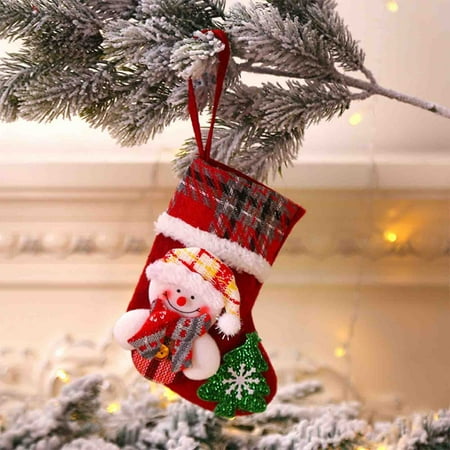 

Mittory Stickers Christmas Socks Gifts Candy Bags Christmas Tree Window Pendant 1PC