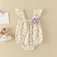 thumbnail image 2 of Otqutp Toddler Sport Jumpsuit Baby Girls Romper Flying Sleeve Floral Harness Outside Bodysuit Romper Jumpsuit Clothes, 2 of 5