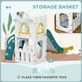 thumbnail image 5 of EUROCO  Toddler Castle Climber Slide Play Set With Basketball Hoop , Outdoor Indoor Playground for Toddlers, 5 of 6