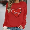 thumbnail image 5 of Craaazy Women's Fashion Love Heart Printing Valentines Shirts Long Sleeve Round Neck Casual Sweatshirts Gifts, 5 of 5