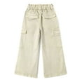 thumbnail image 2 of KIDSCOOL SPACE Various Colors Toddler & Big Child Wide-leg Cargo Jeans, 18M-14T Ribbed Waist Denim Pants,Beige,9-10 Years, 2 of 6